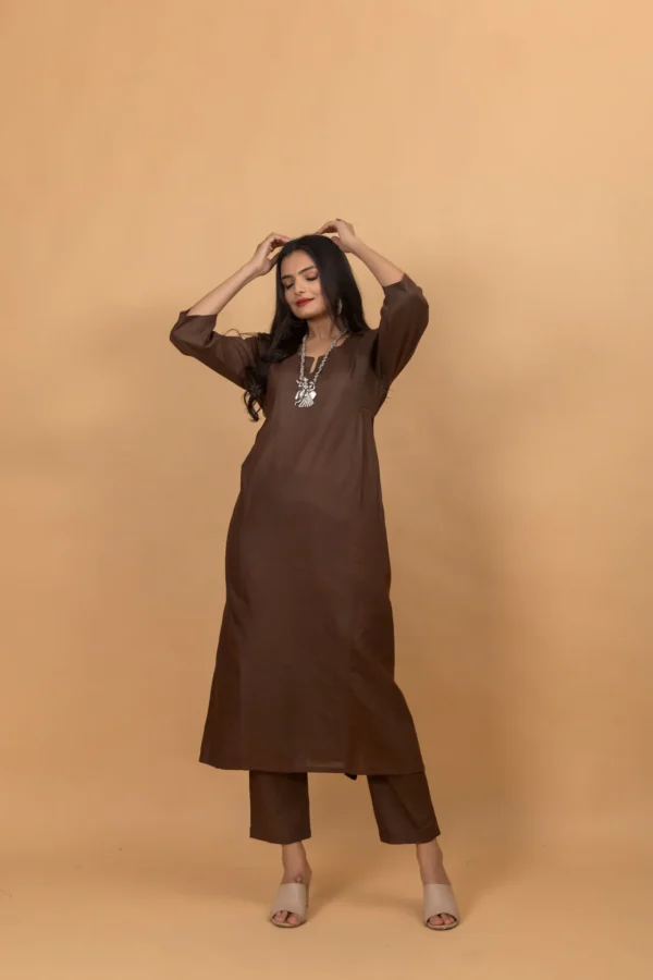 Harita Brown Three Piece Suit Set - Image 6